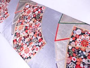 リサイクル　袋帯　西陣織　扇面に花と華文